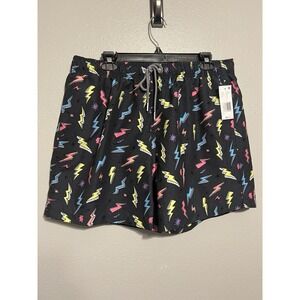 Boardies Board Shorts Mens Size XXL Black Zaps Neon Swim Drawstring NEW